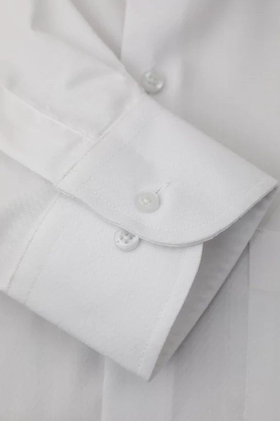 White Self Textured Formal Shirt - Image 3
