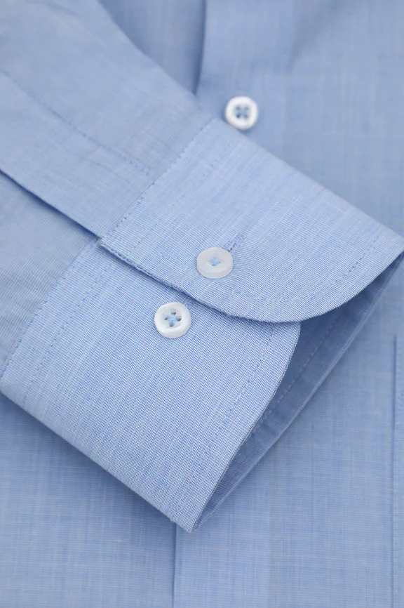 Blue Self Textured Formal Shirt - Image 3