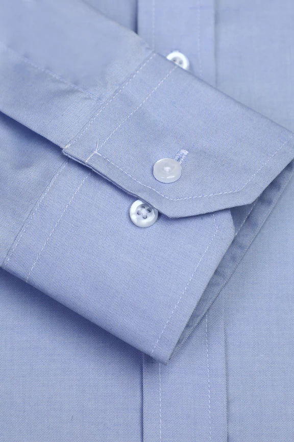 Blue Self Textured Formal Shirt - Image 3