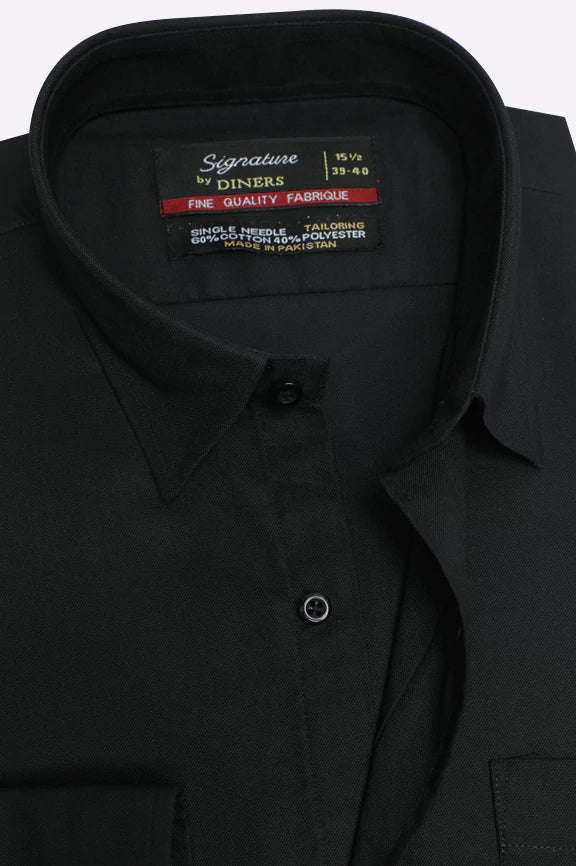 Black Self Textured Formal Shirt - Image 2