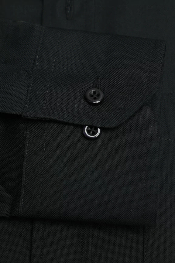 Black Self Textured Formal Shirt - Image 3