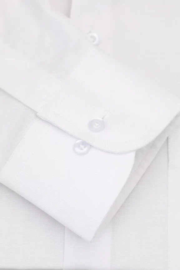 White Self Textured Formal Shirt - Image 3