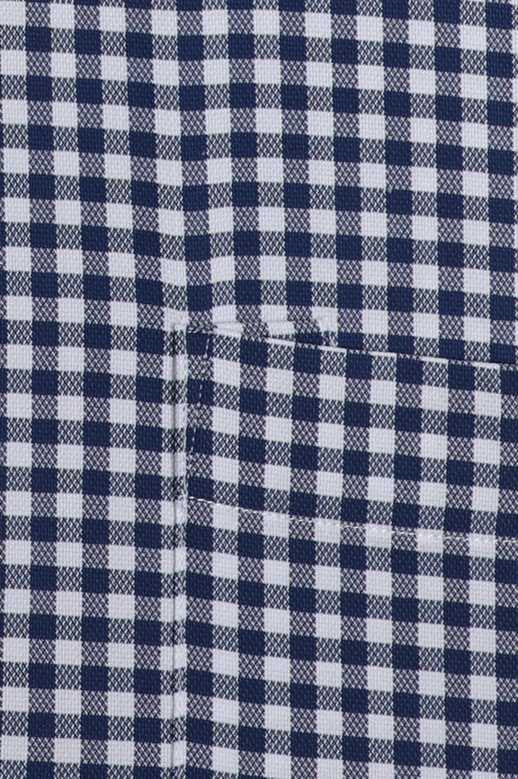 Blue Gingham Check Formal Shirt - Image 4
