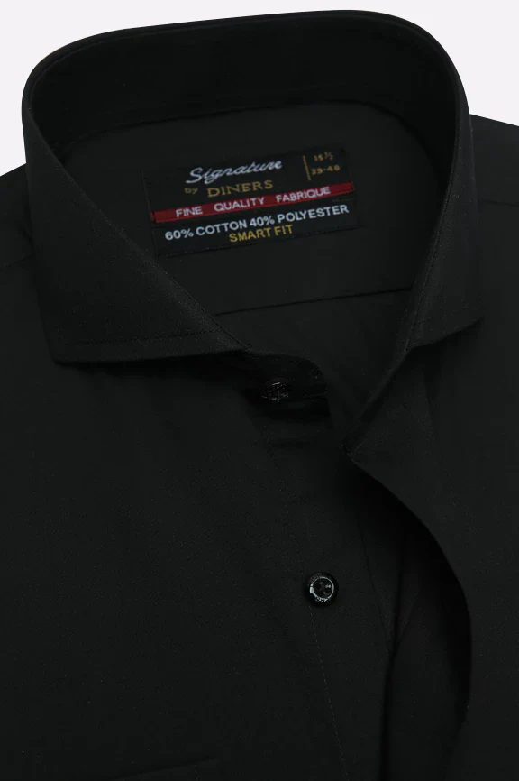 Black Plain Formal Shirt - Image 2