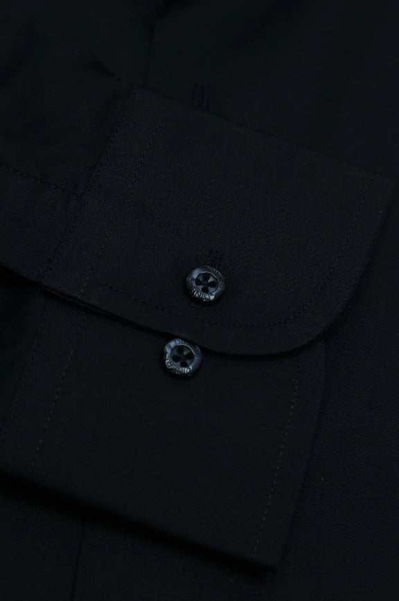 Navy Blue Plain Formal Shirt - Image 3