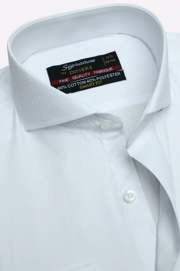 White Plain Formal Shirt - Image 2