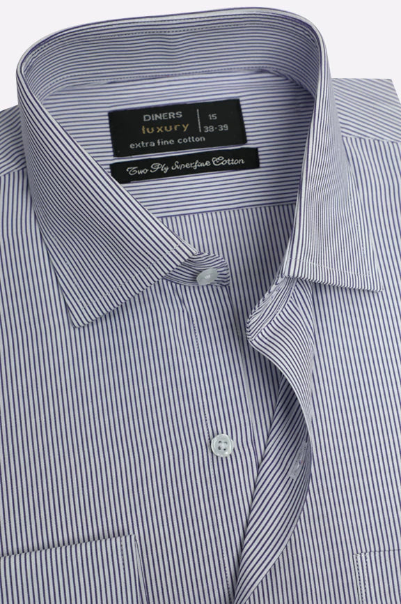 Purple Pinstripe Formal Shirt - Image 2