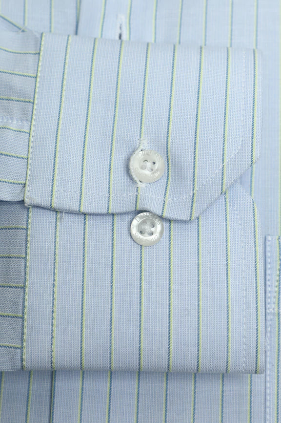 Sky Blue Hairline Stripes Formal Shirt - Image 3