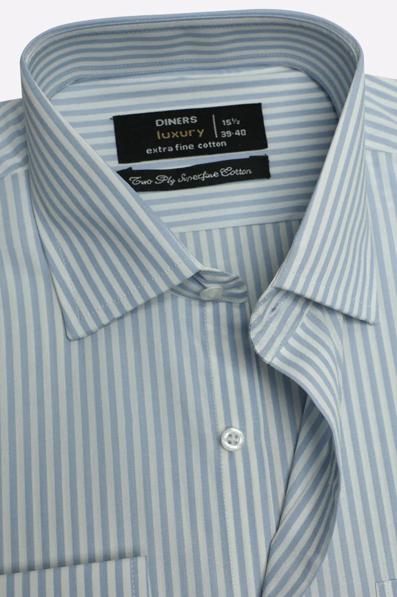 Sky Blue Bengal Stripes Formal Shirt - Image 2