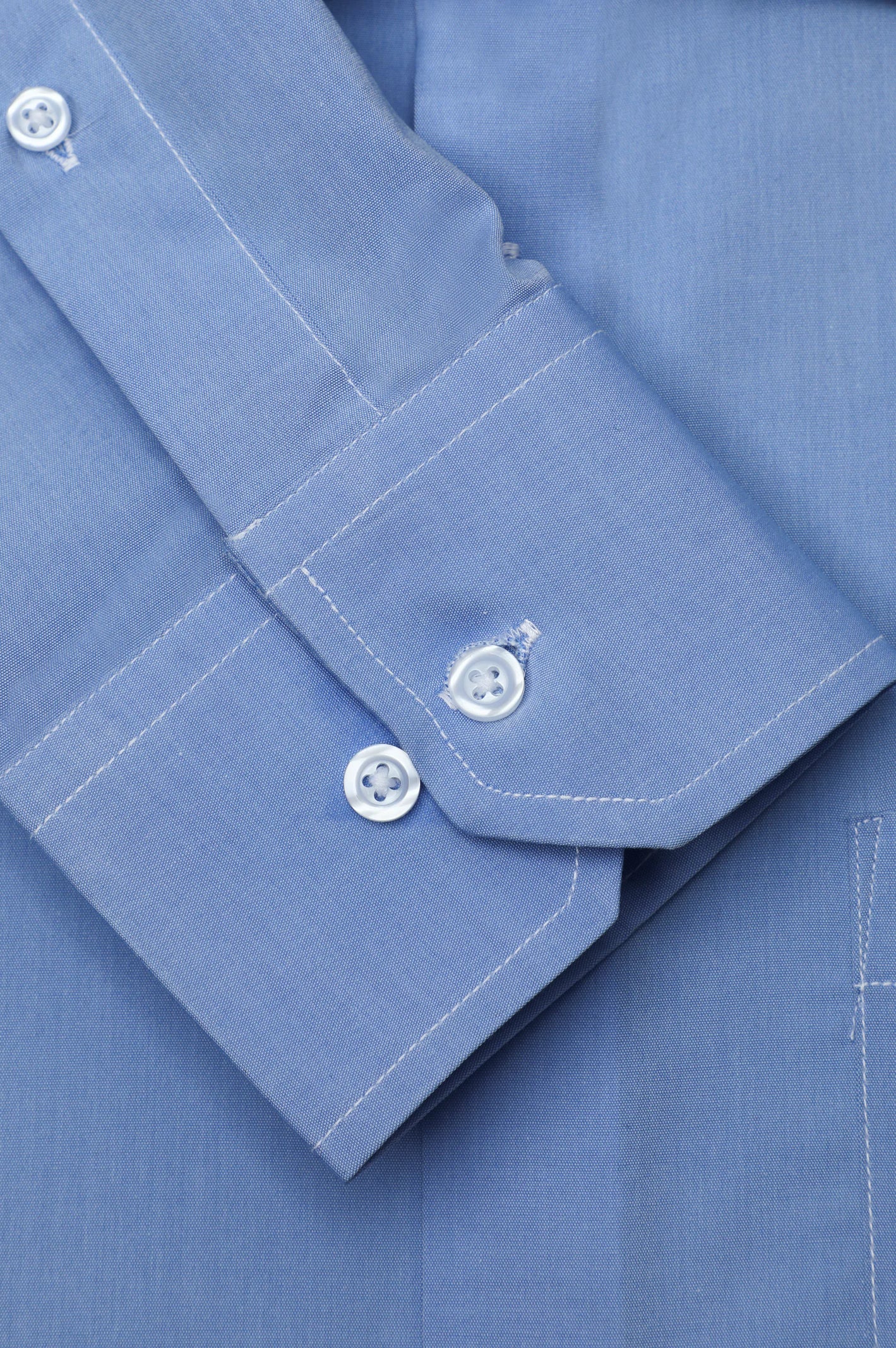 Blue Pinpoint Textured Formal Shirt - Image 3