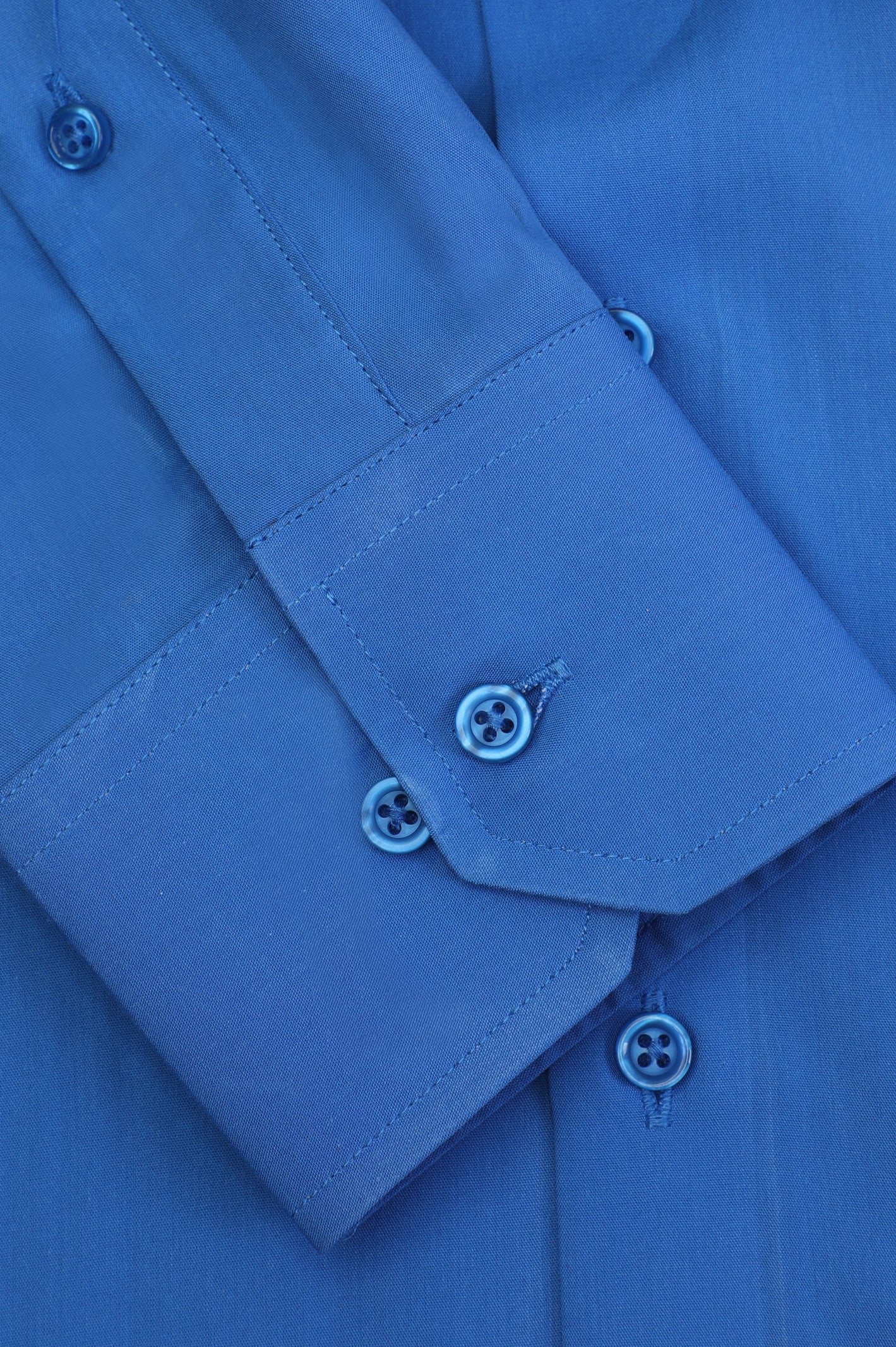 Royal Blue Pinpoint Textured Formal Shirt - Image 3