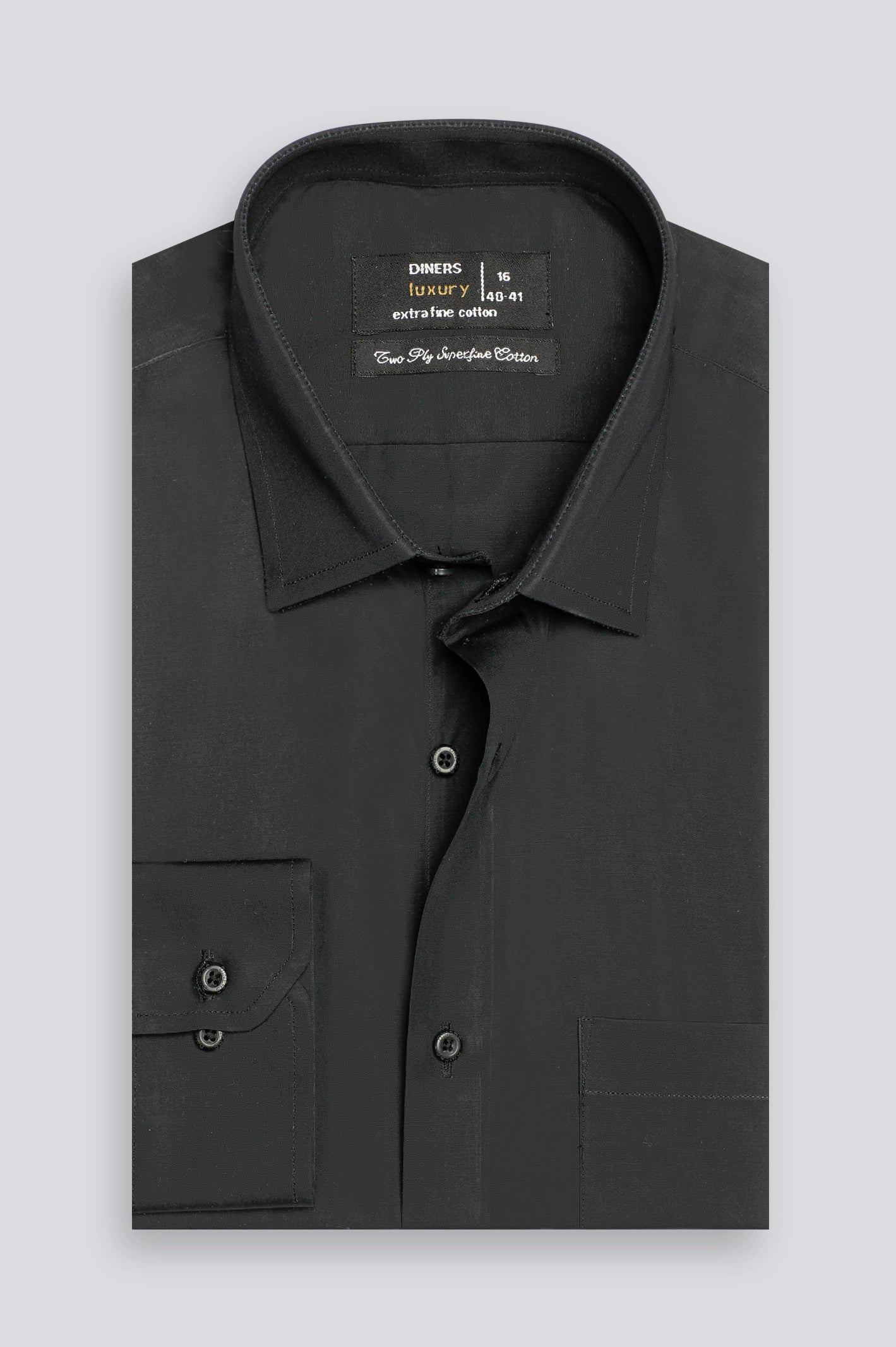 Black Plain Formal Shirt - Image 4