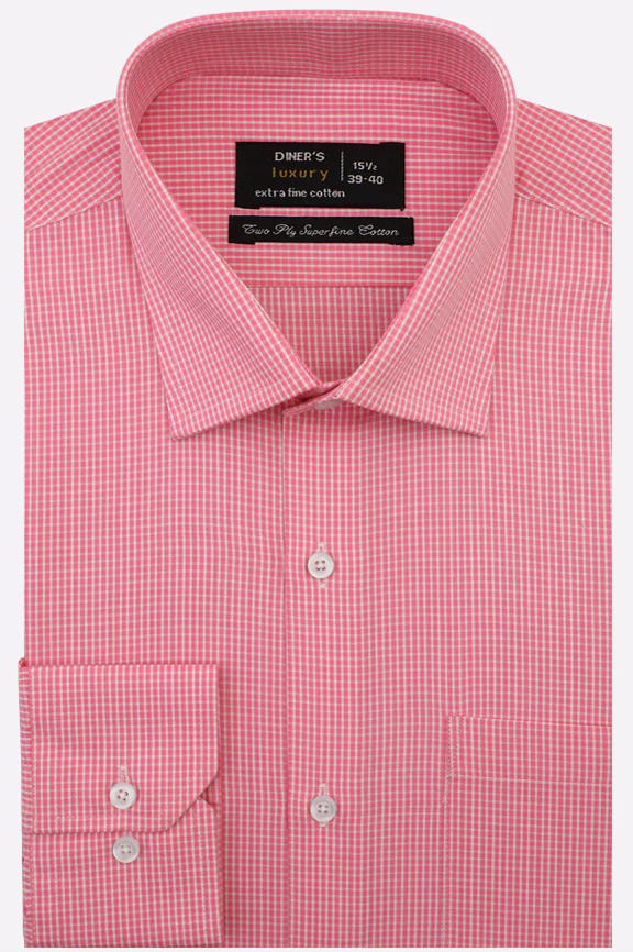 Pink Mini Check Formal Shirt