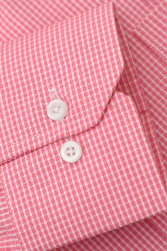 Pink Mini Check Formal Shirt - Image 3