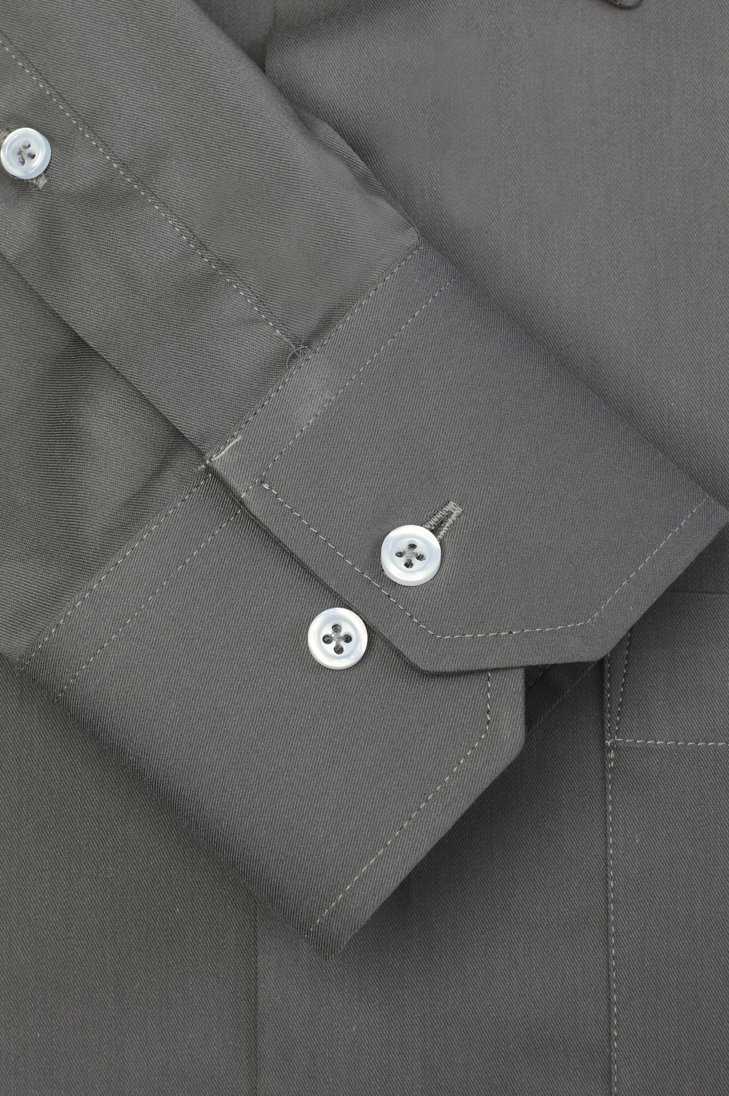 Grey Twill Textured Formal Shirt - Image 3