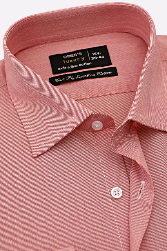Red Twill Textured Formal Shirt - Image 2