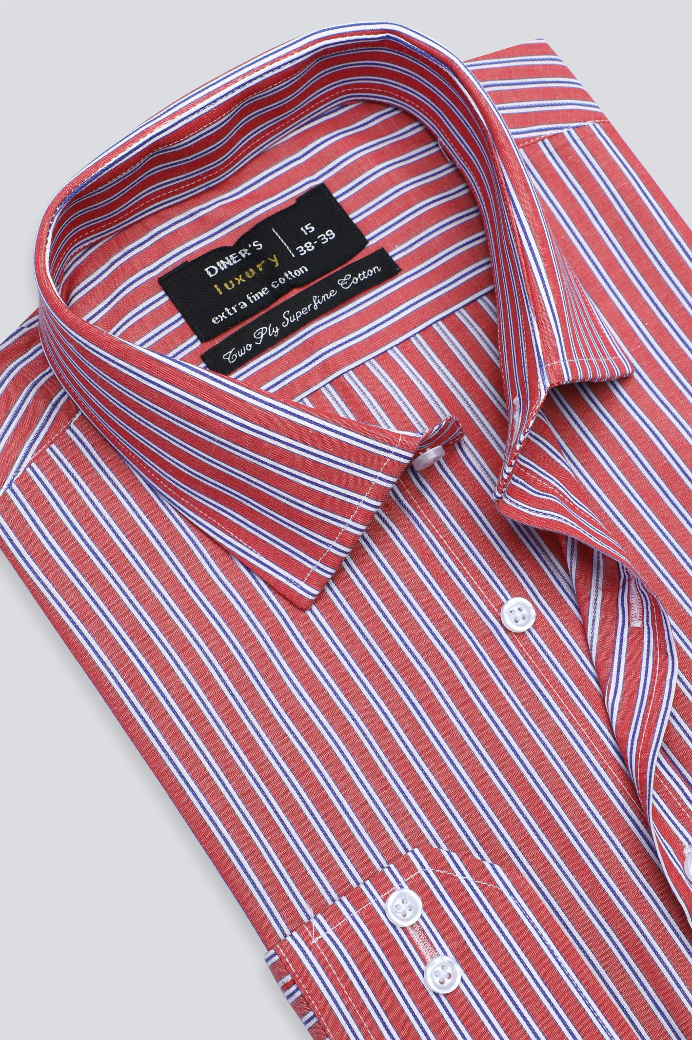 Red Bengal Stripe Formal Shirt - Image 2