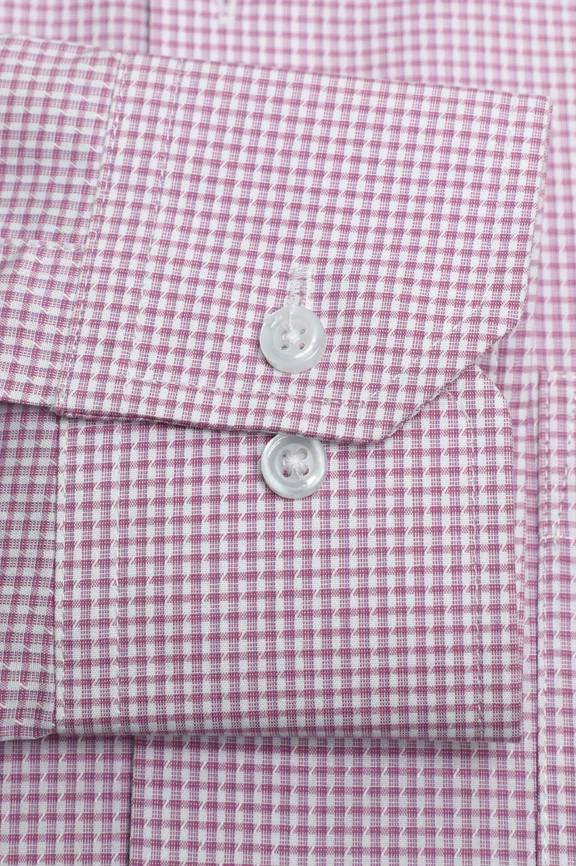 Pink Houndstooth Check Formal Shirt - Image 3