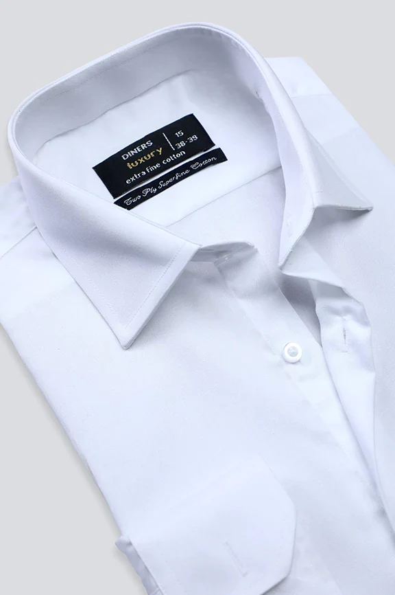 White Plain Formal Shirt - Image 2