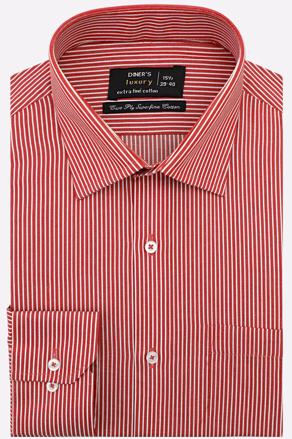 Red Pinstripe Formal Shirt