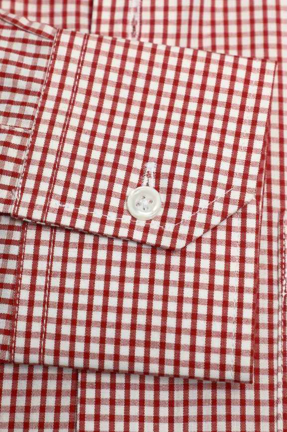 Red Gingham Check Formal Shirt - Image 3