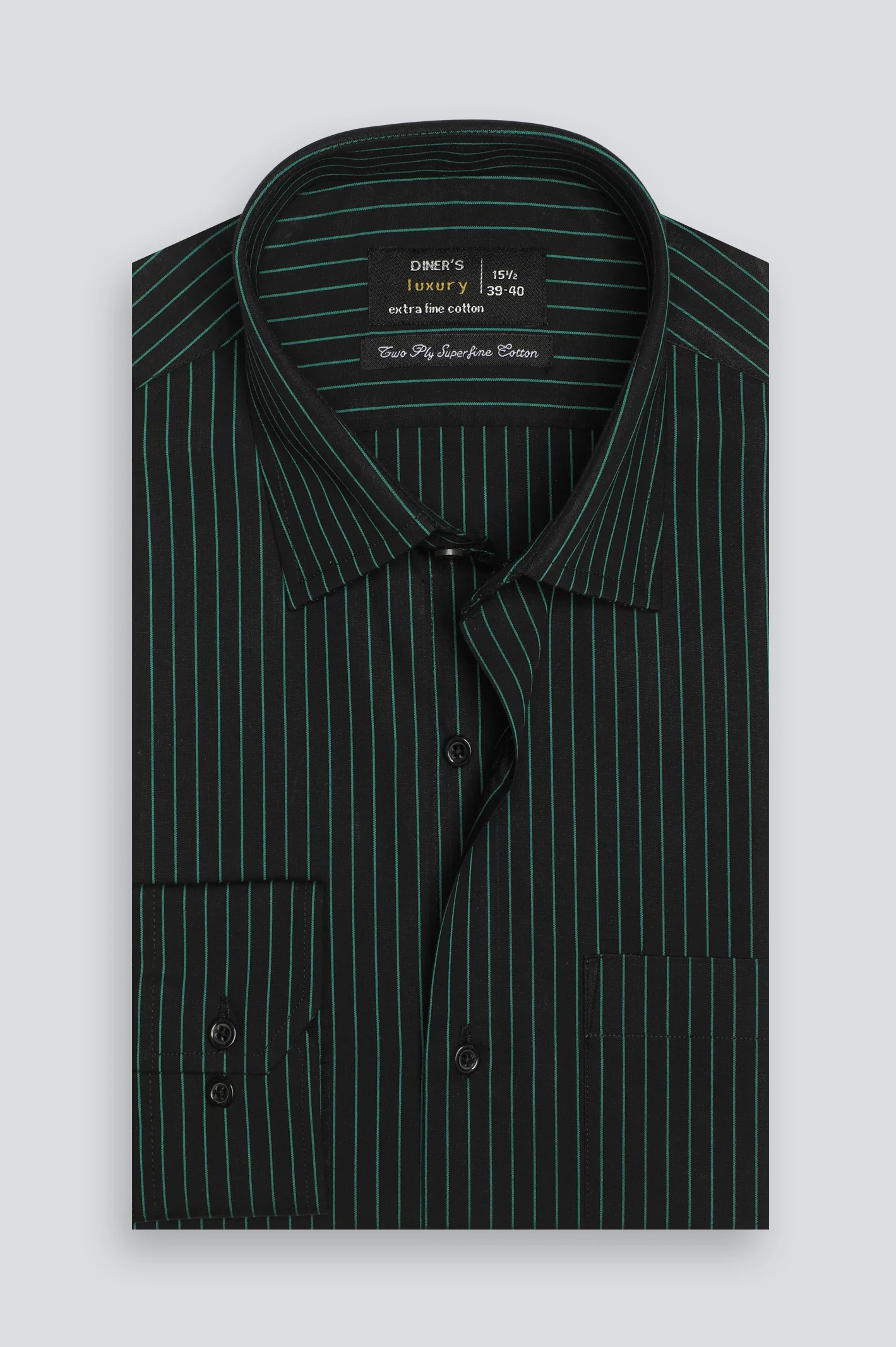 Black Pinstripe Formal Shirt - Image 4