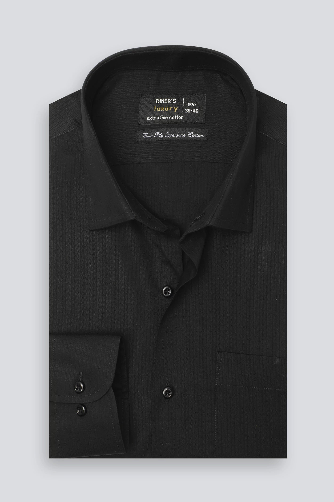 Black Stripe Textured Formal Shirt - Image 4