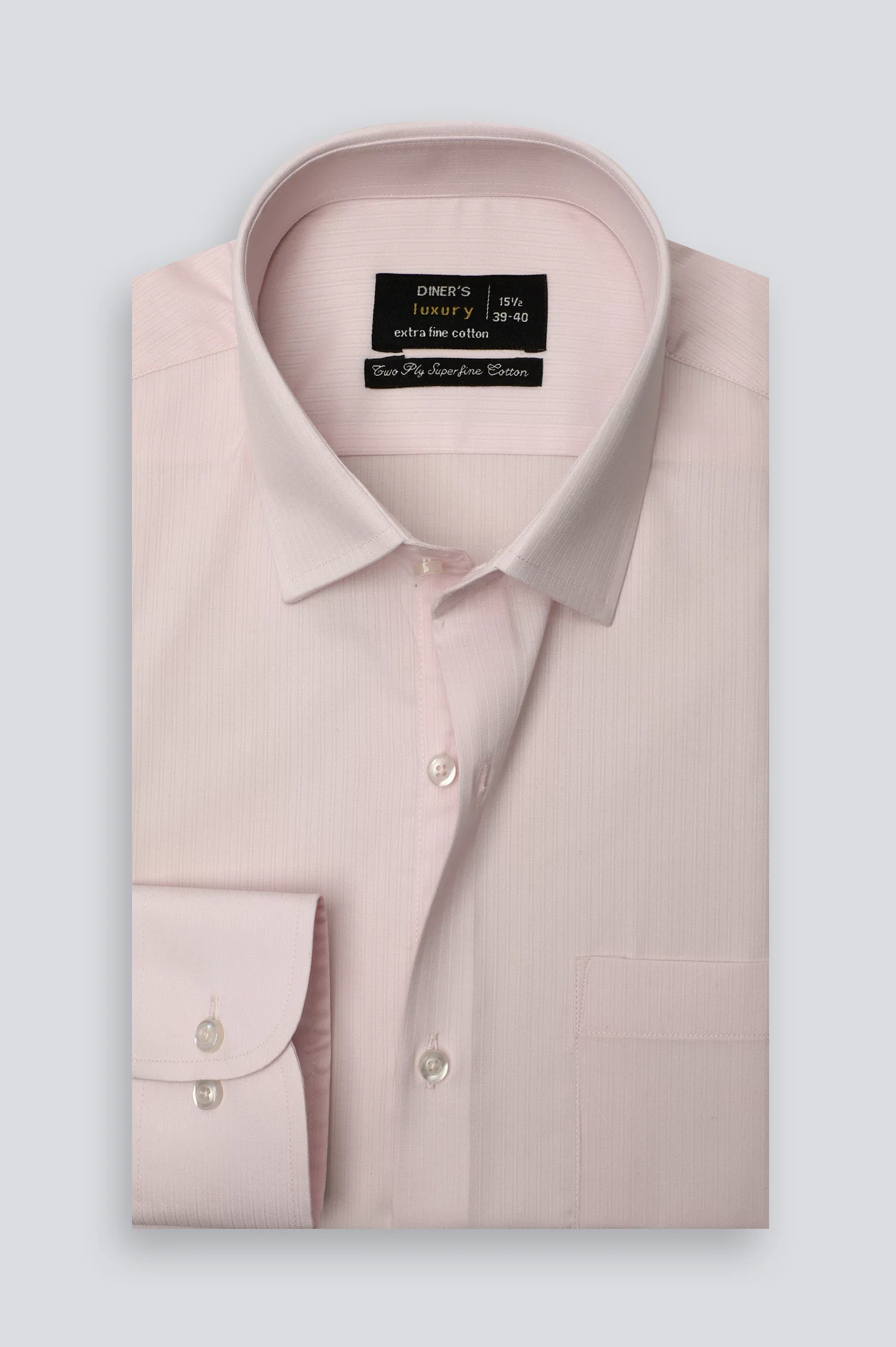 Pink Stripe Textured Formal Shirt - Image 4