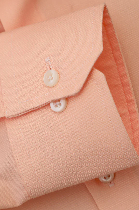 Peach Dobby Textured Formal Shirt - Image 3