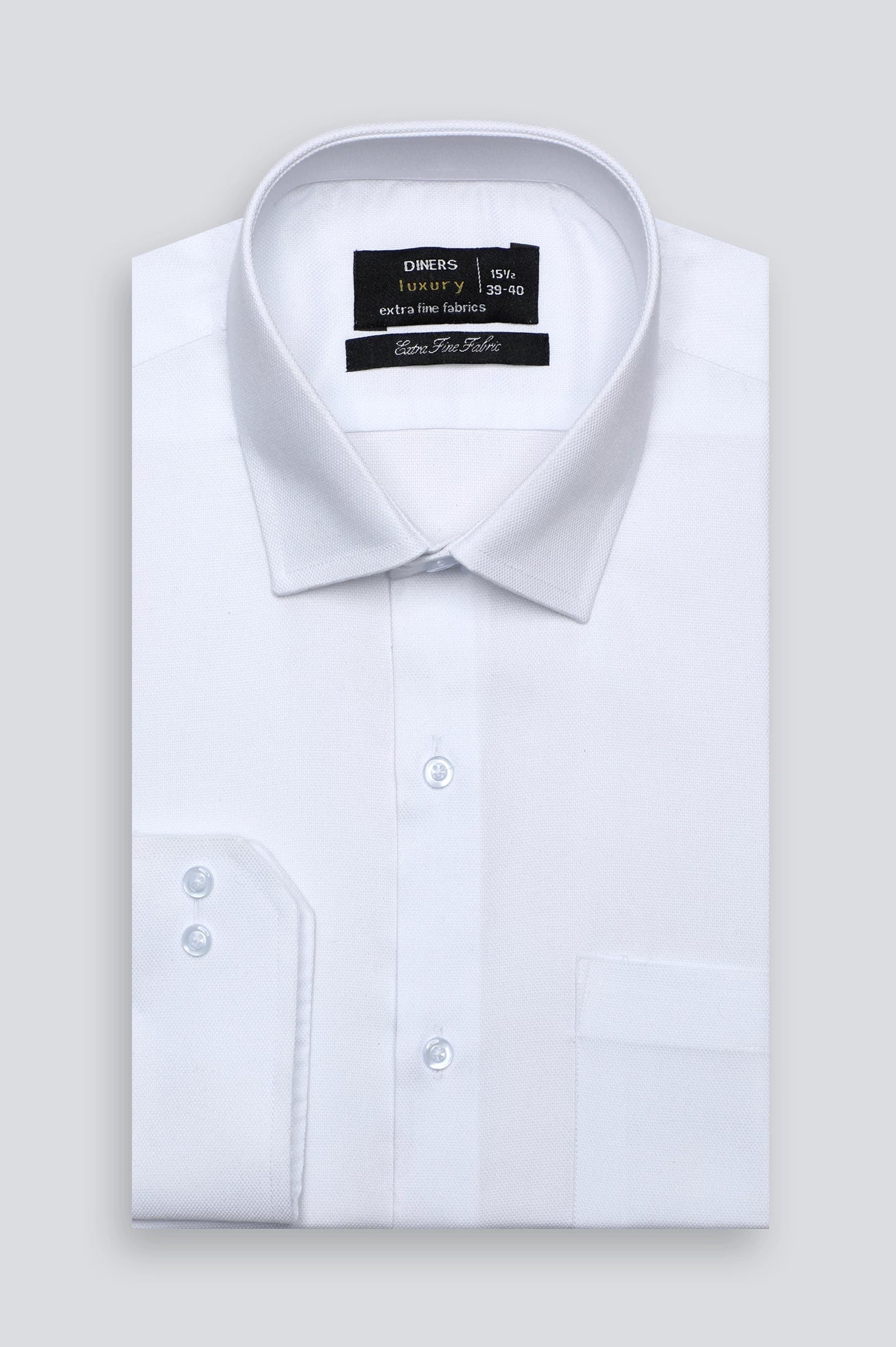 White Dobby Textured Formal Shirt