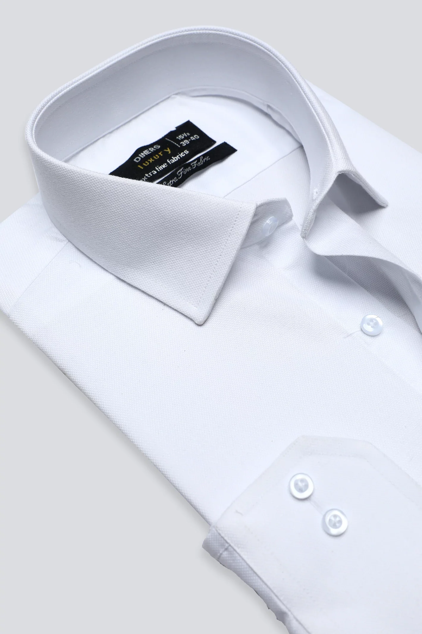 White Dobby Textured Formal Shirt - Image 2