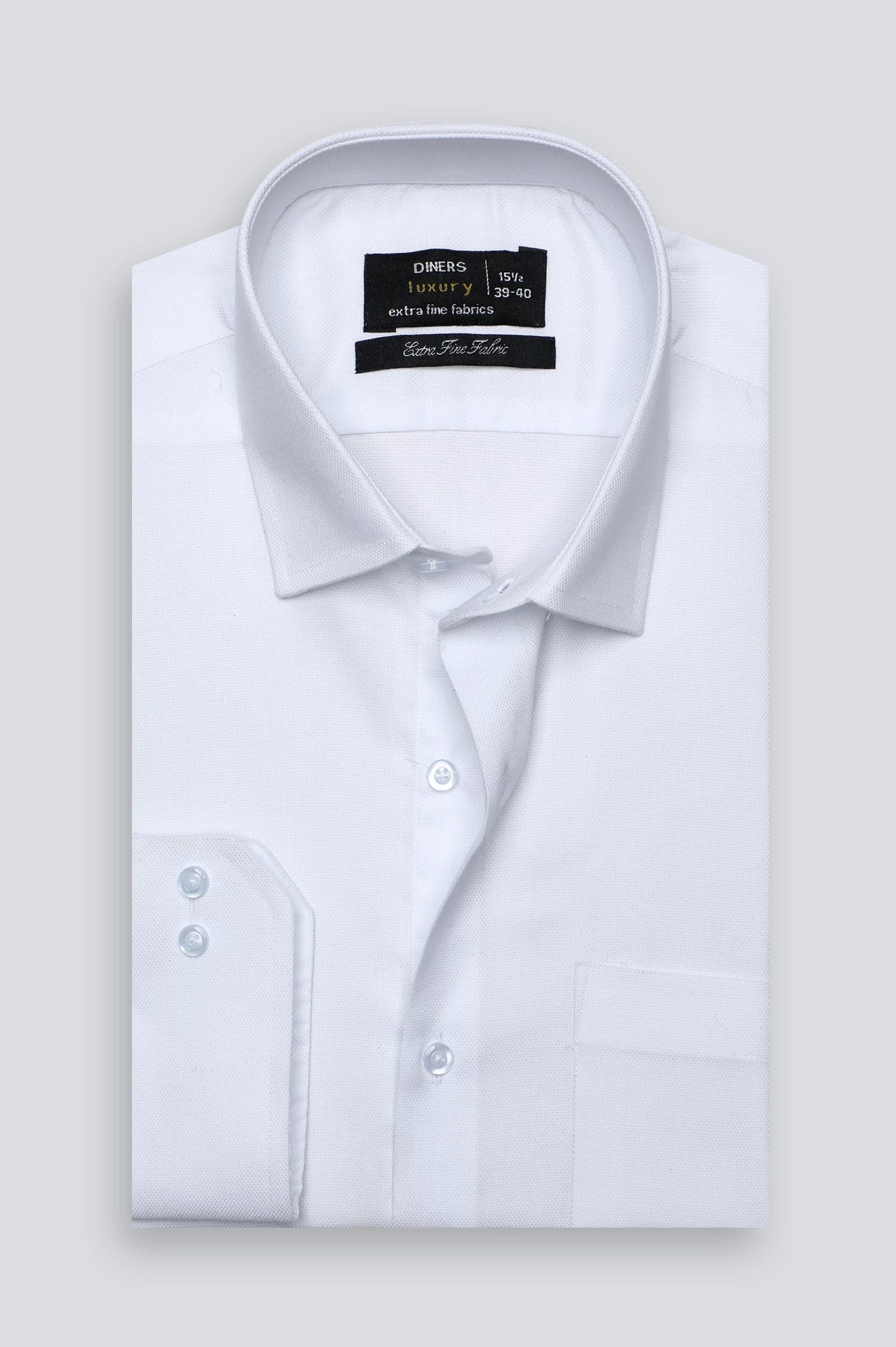 White Dobby Textured Formal Shirt - Image 4