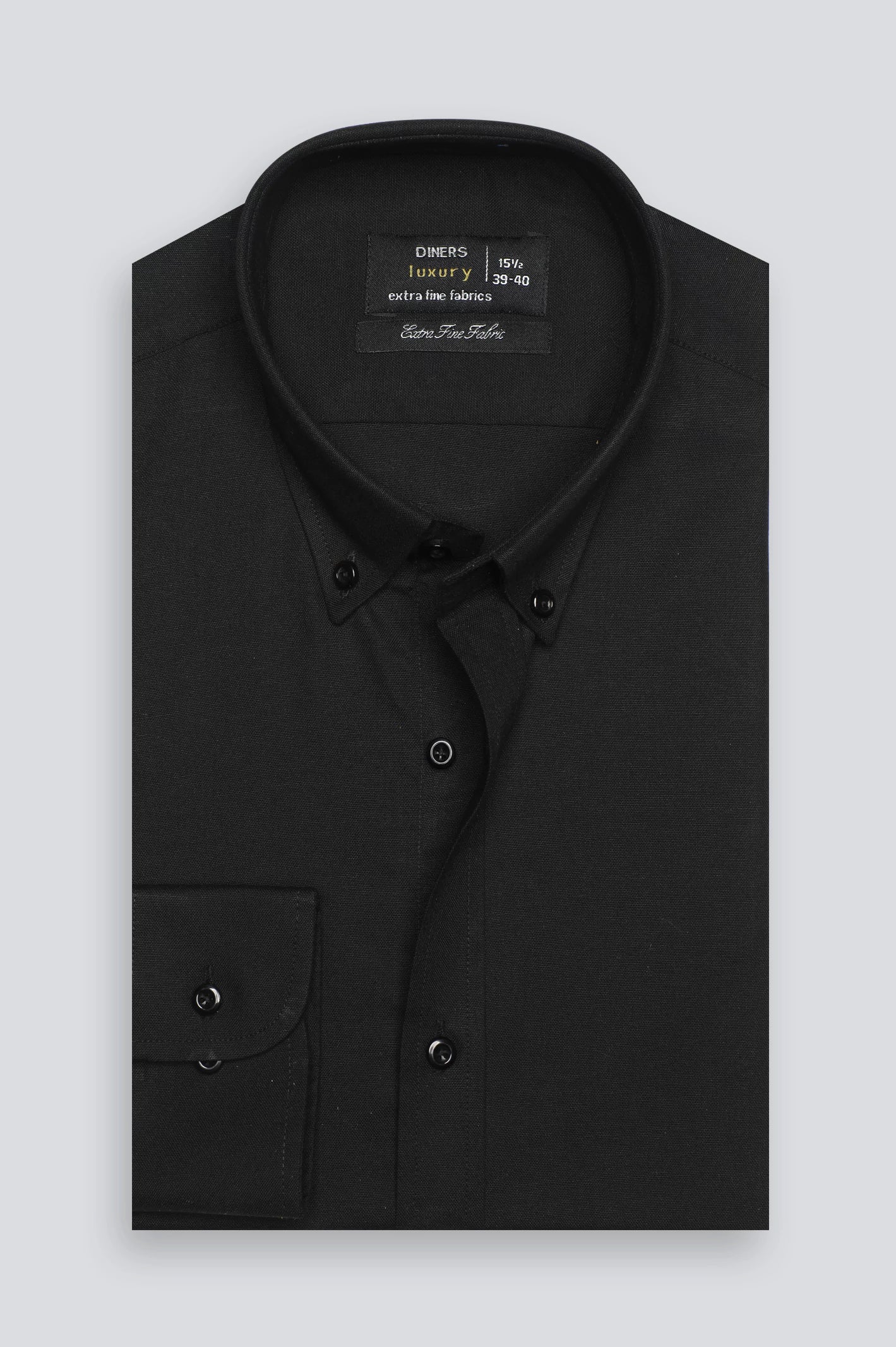 Black Plain Formal Shirt - Image 4