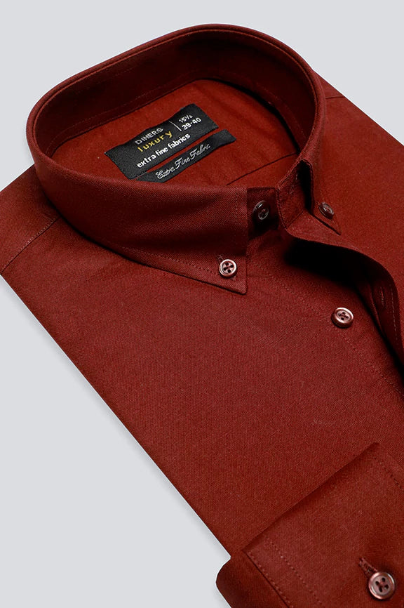 Maroon Plain Formal Shirt - Image 2