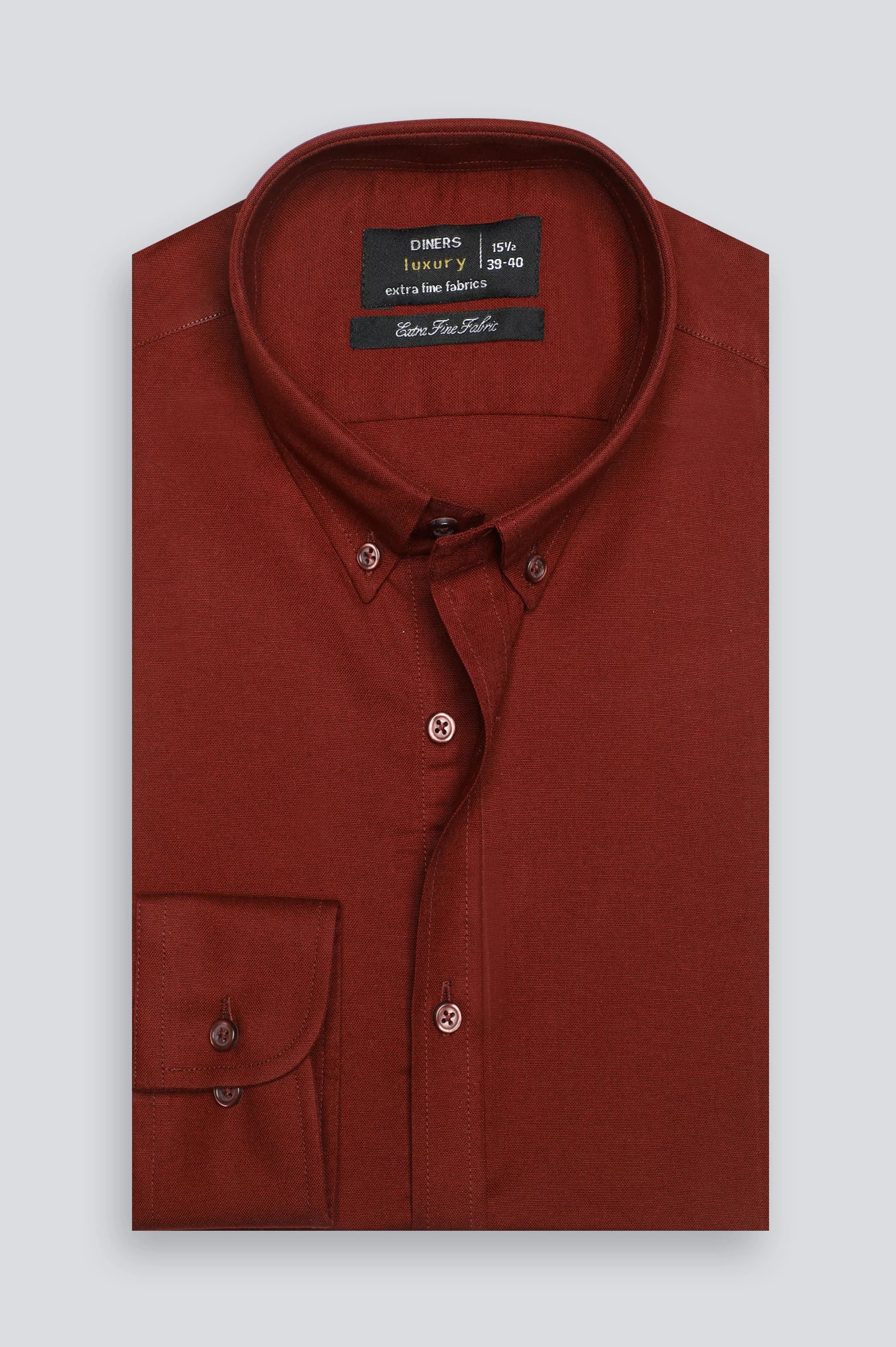 Maroon Plain Formal Shirt - Image 4
