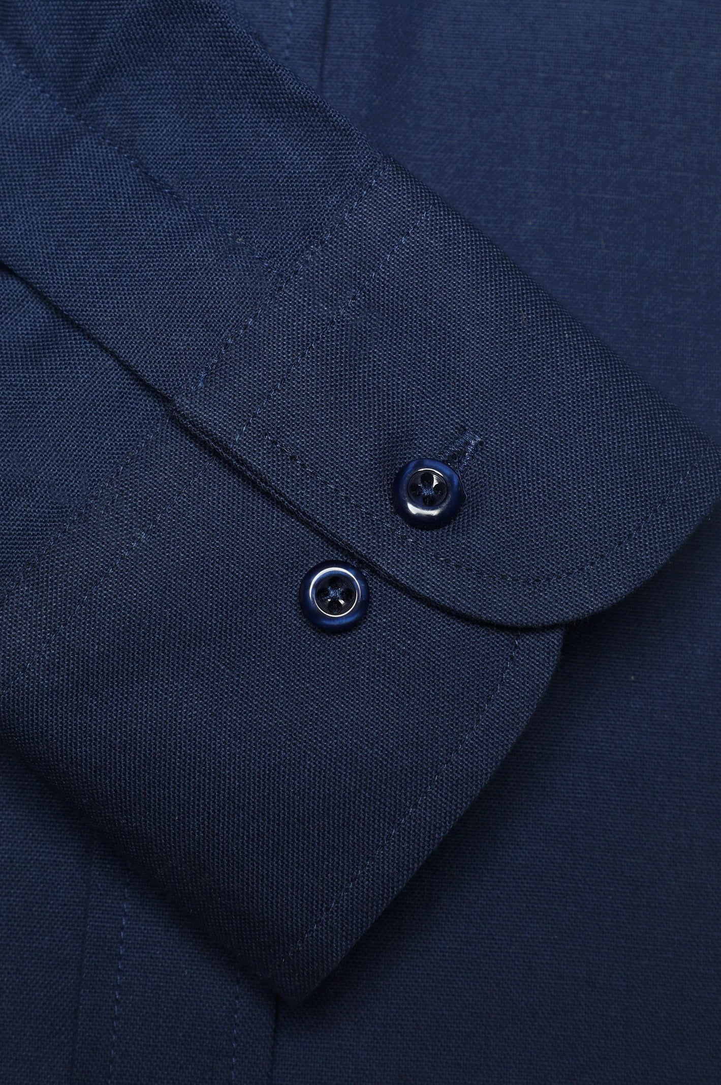 Navy Blue Plain Formal Shirt - Image 3