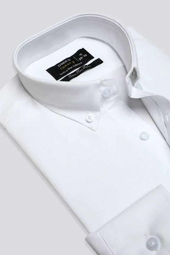 White Plain Formal Shirt - Image 2