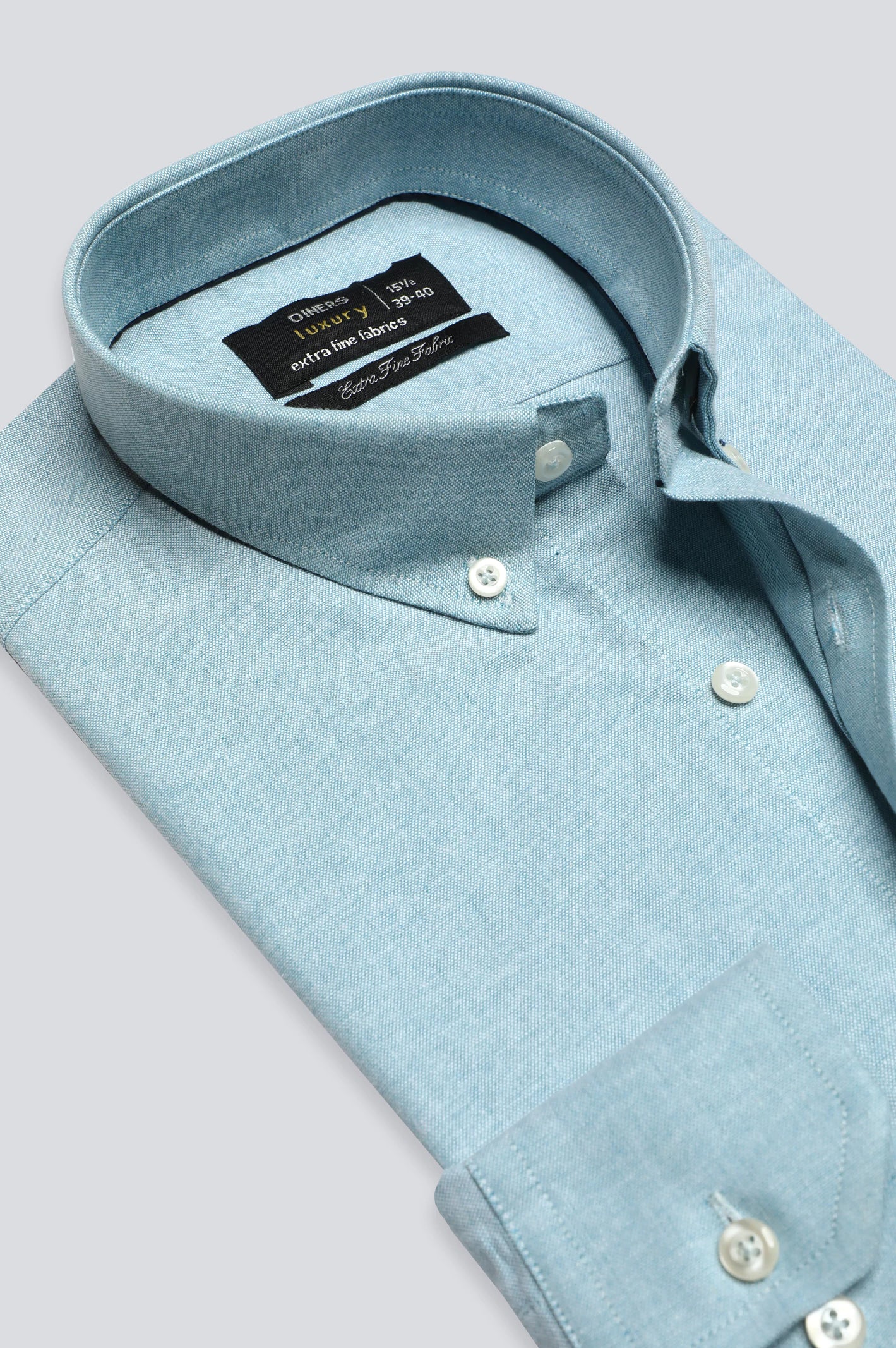 Green Textured Formal Shirt - Image 2