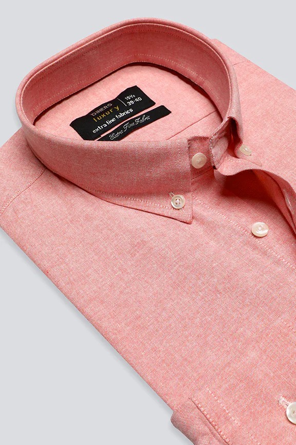 Peach Textured Formal Shirt - Image 2