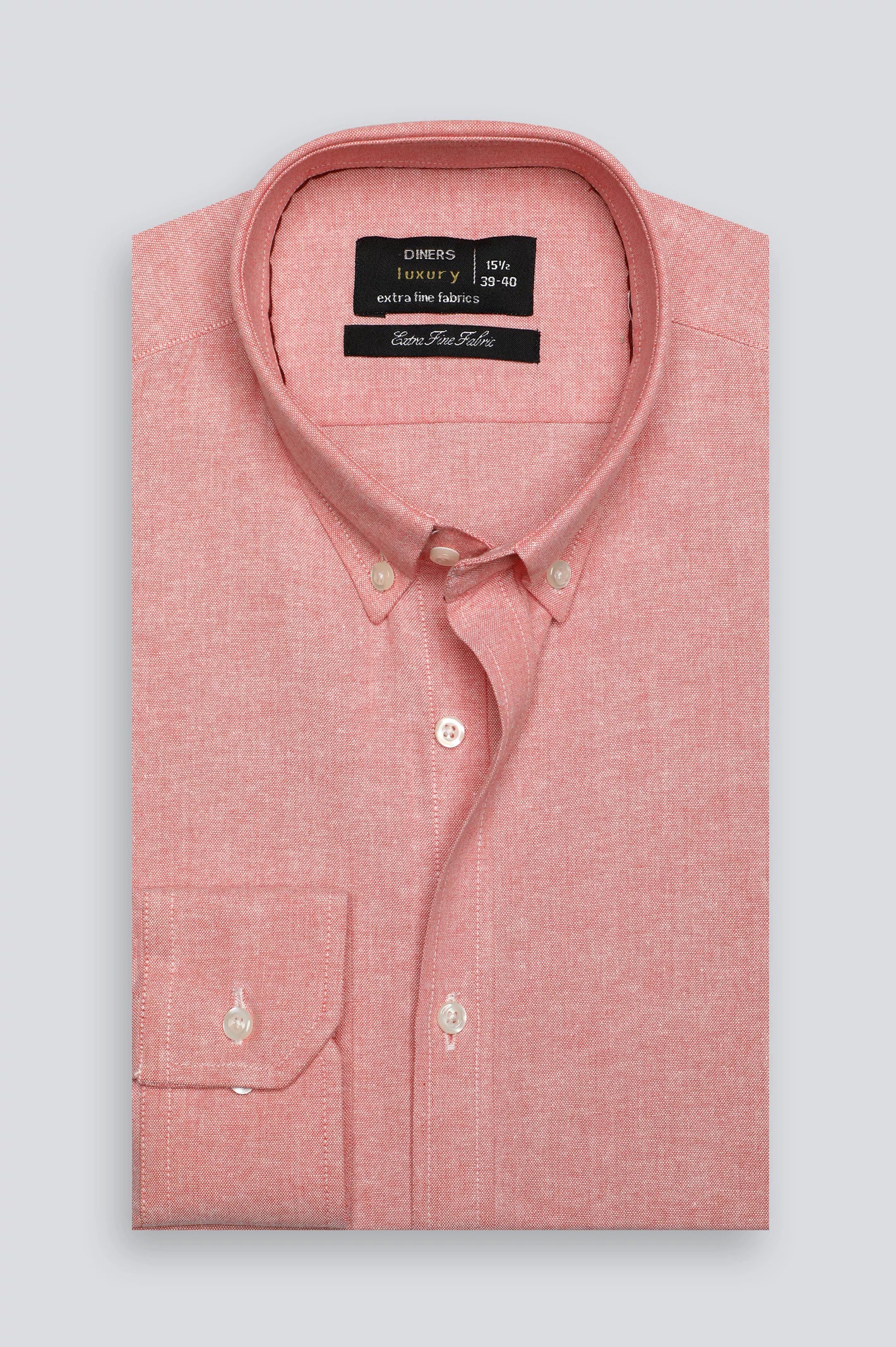 Peach Textured Formal Shirt - Image 4