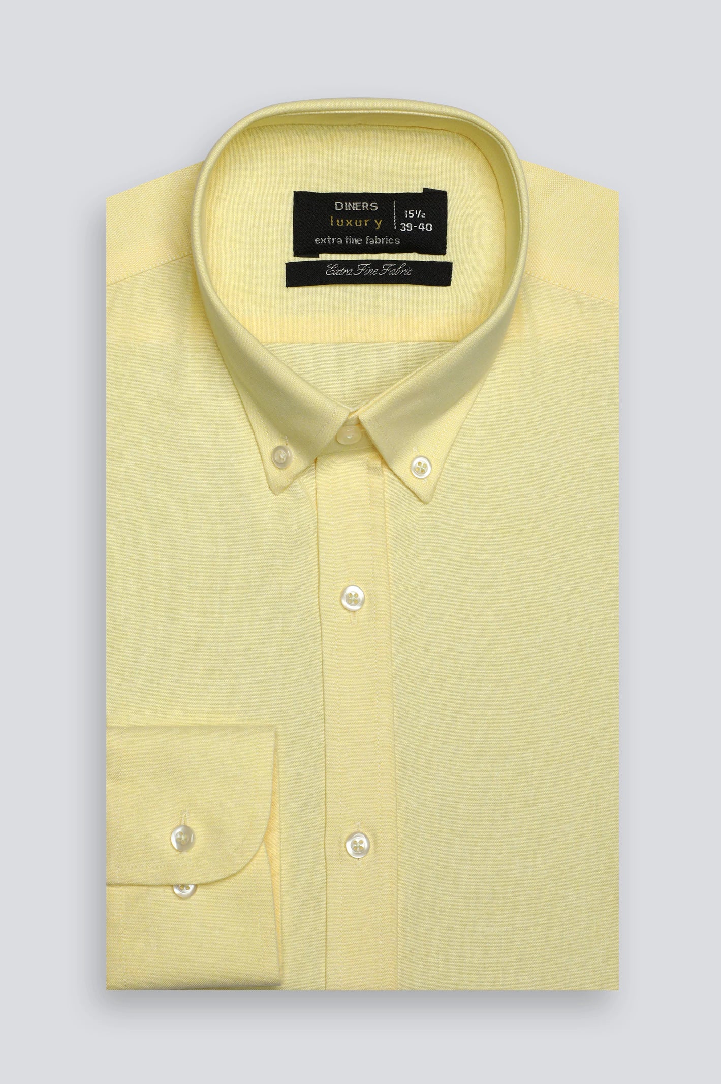 Yellow Textured Formal Shirt