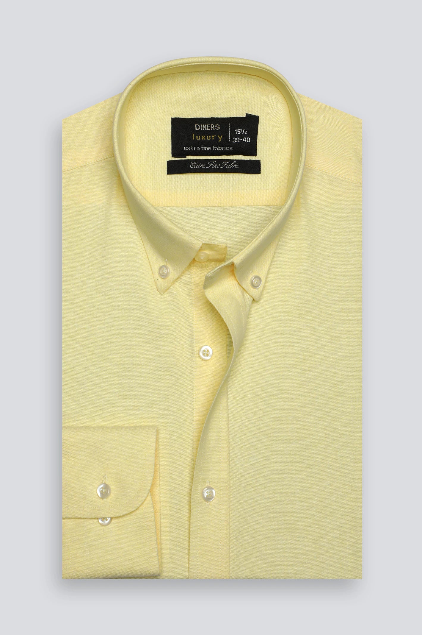 Yellow Textured Formal Shirt - Image 4