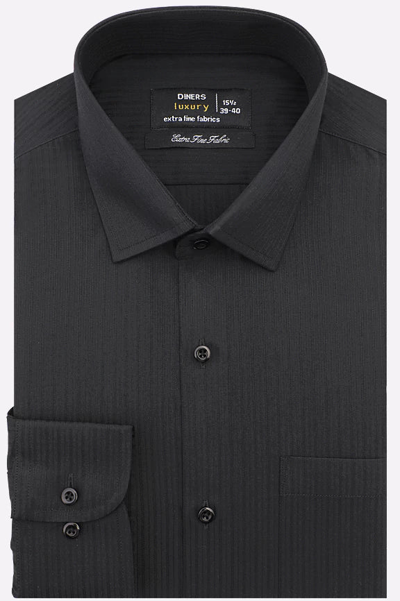 Black Textured Formal Shirt