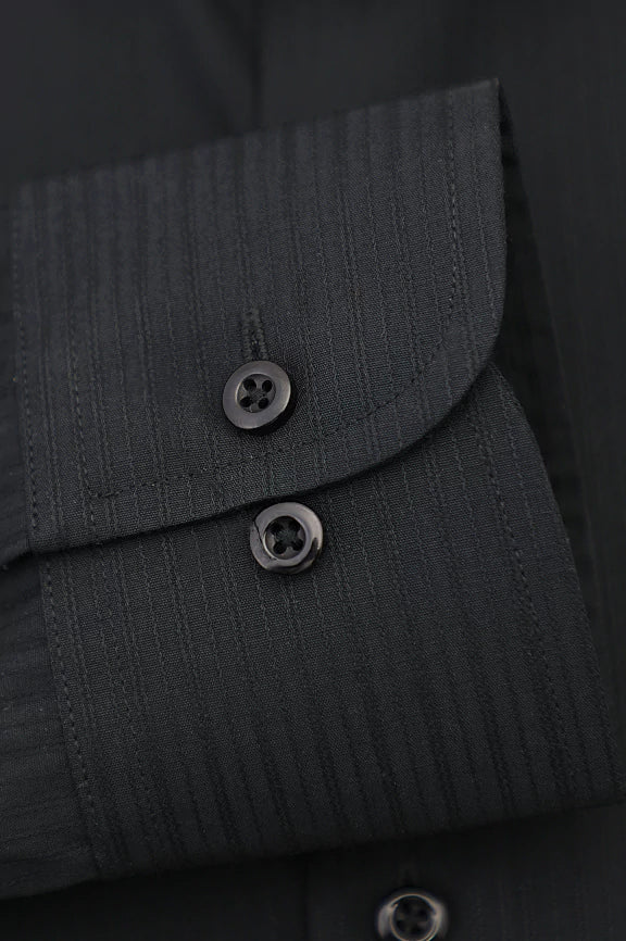 Black Textured Formal Shirt - Image 3