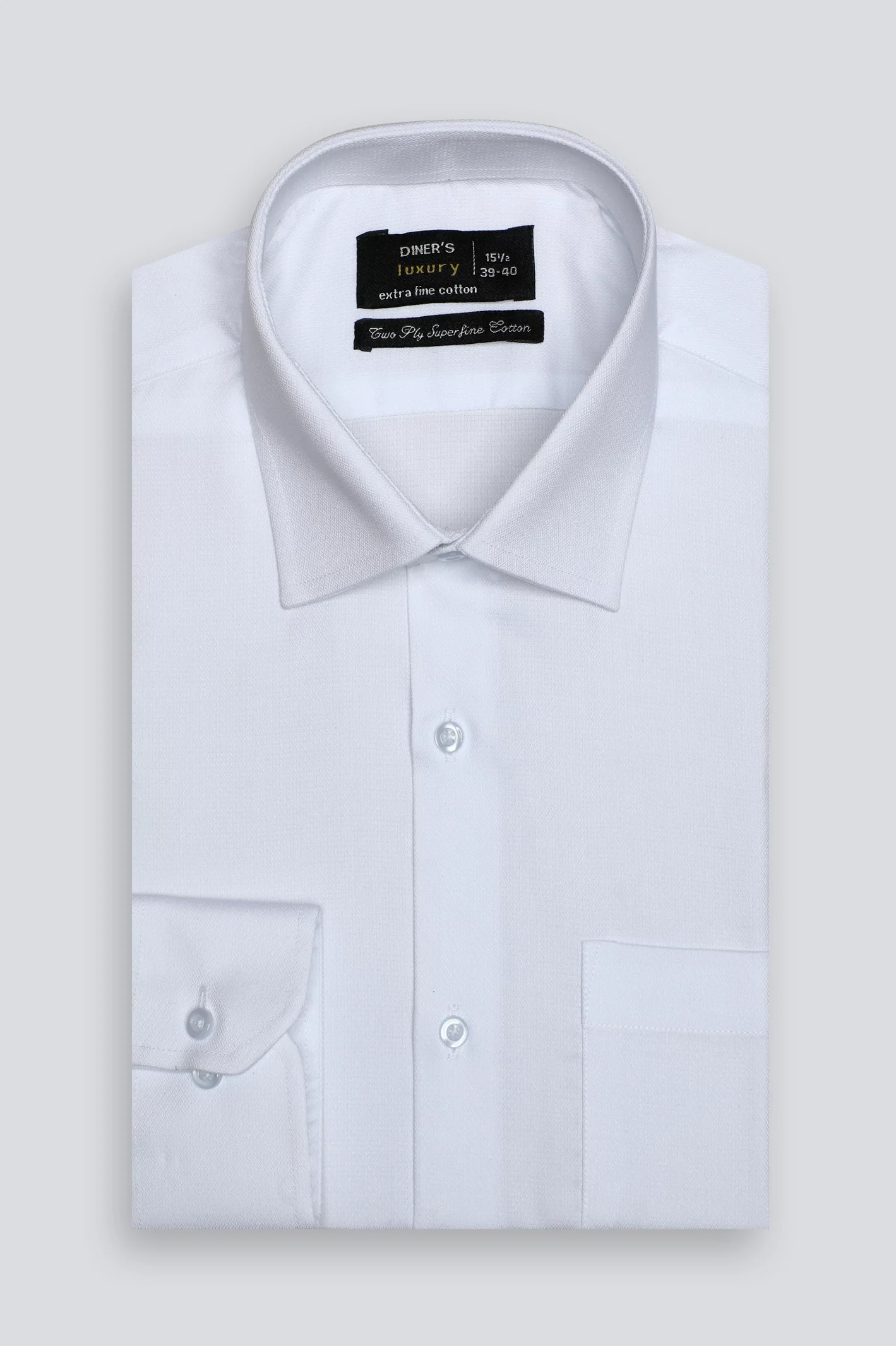 White Textured Formal Shirt