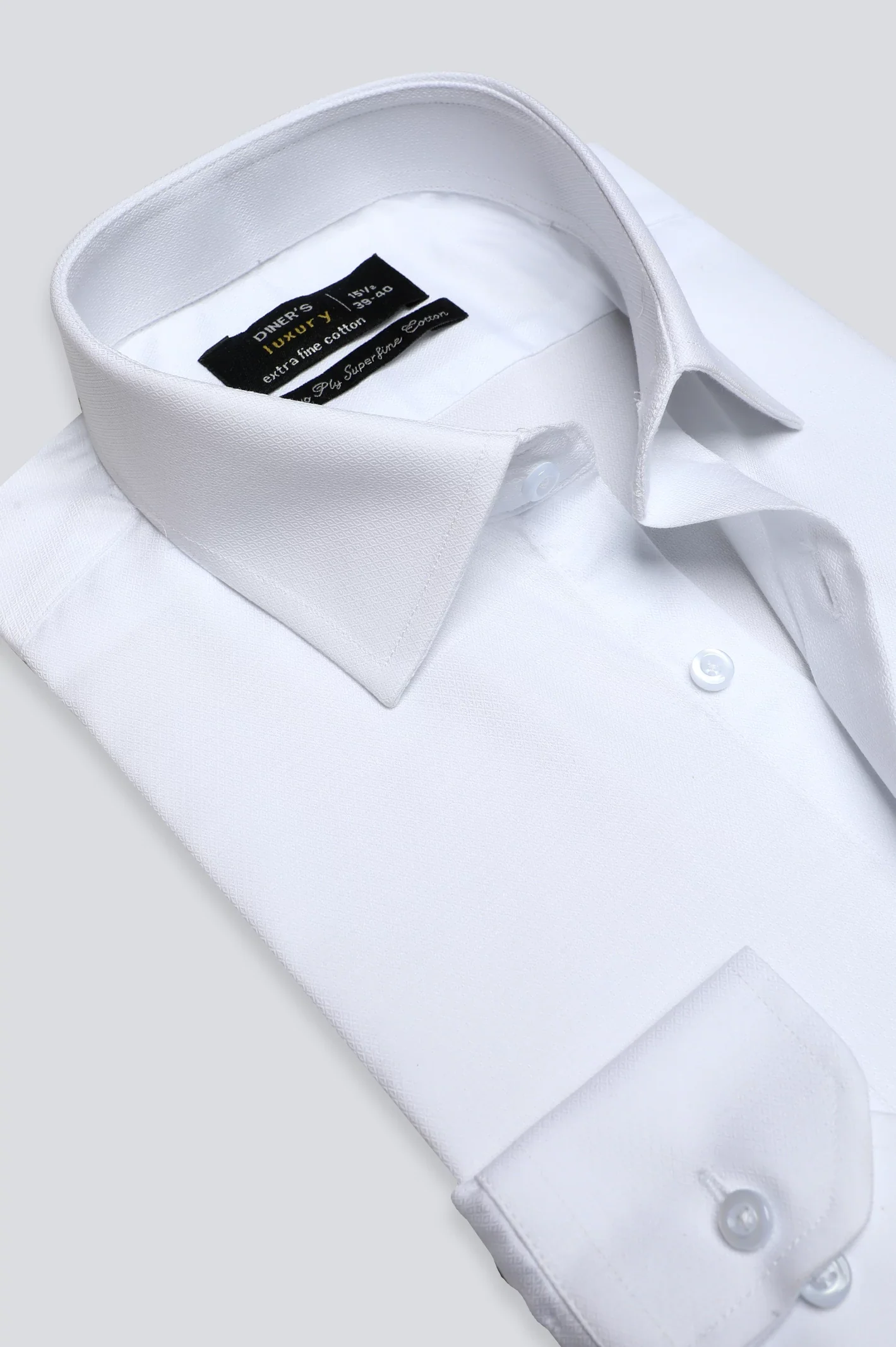 White Textured Formal Shirt - Image 2
