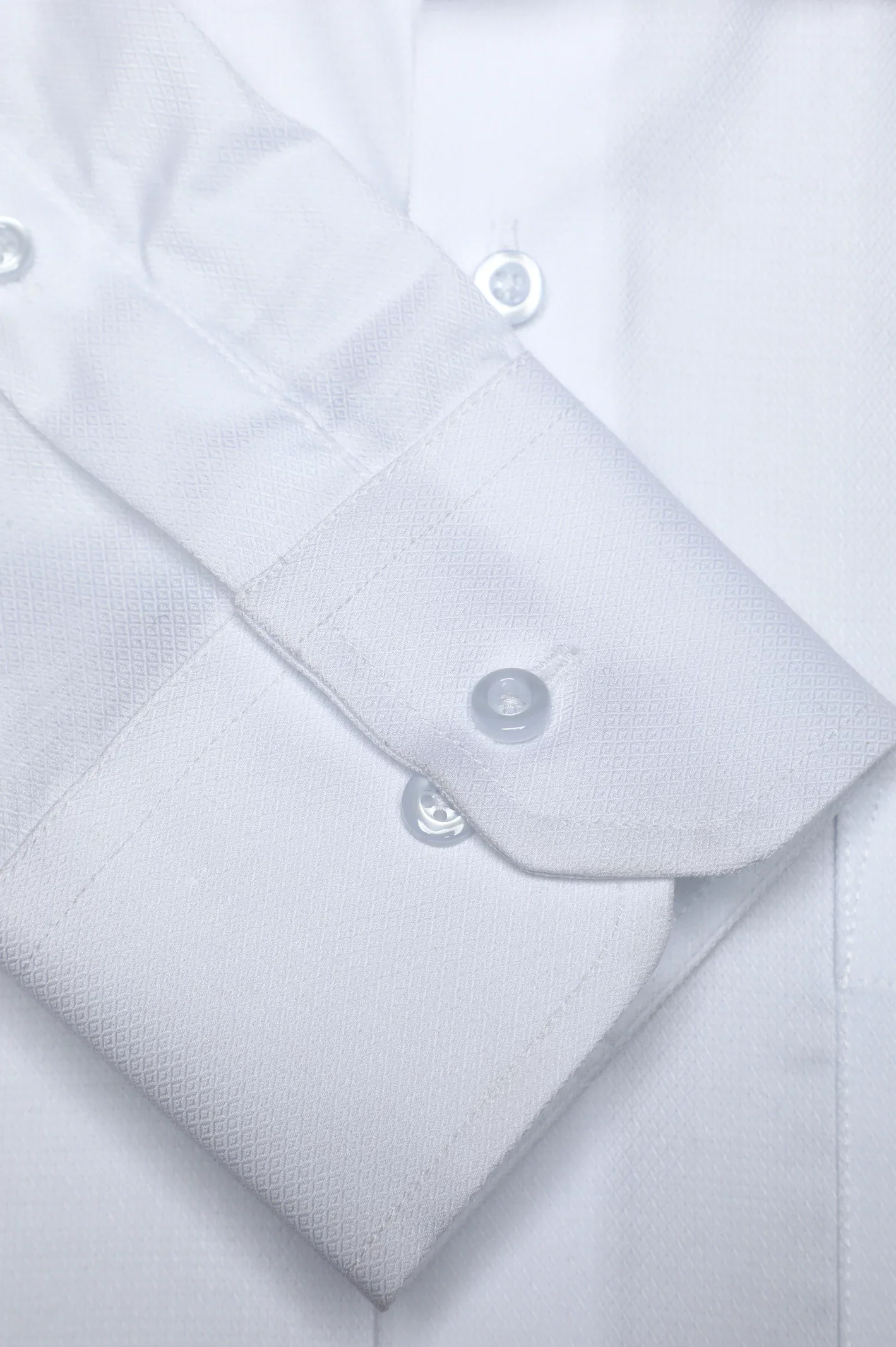 White Textured Formal Shirt - Image 3