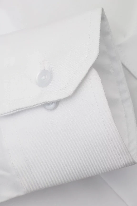 White Twill Textured Formal Shirt - Image 3