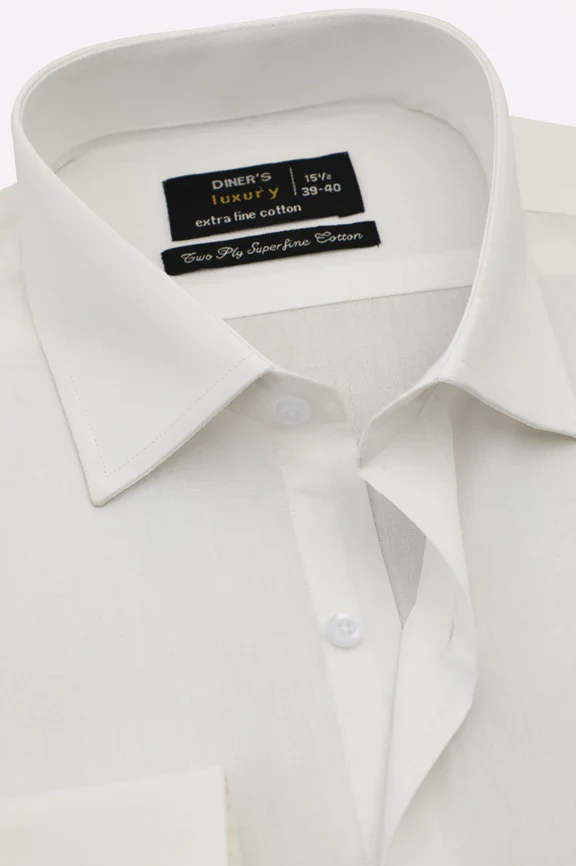 White Self Textured Formal Shirt - Image 2