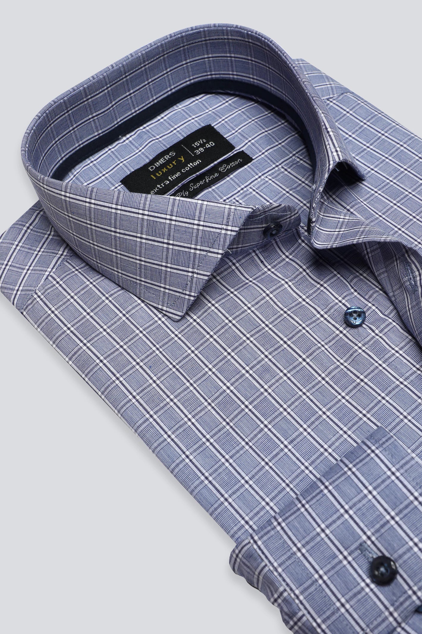 Blue Shepherd Check Formal Shirt - Image 2